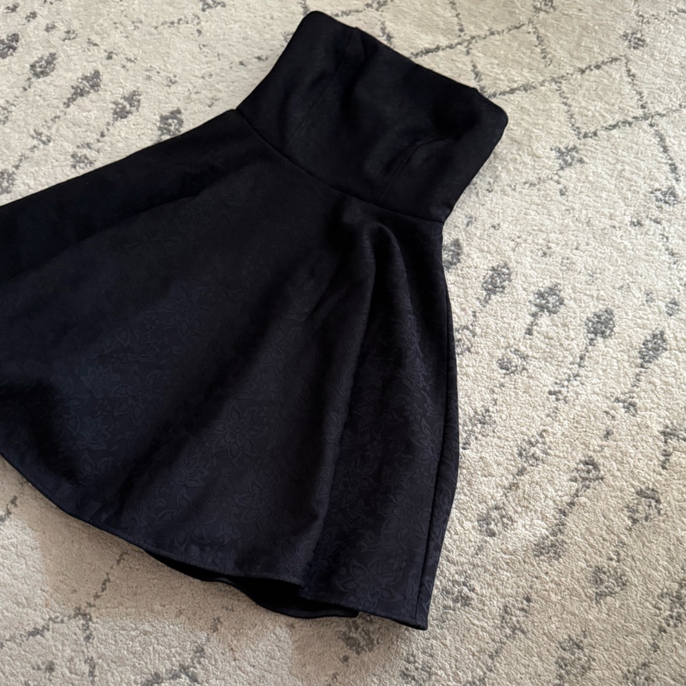 Black Lace Strapless Fit & Flare Mini Dress - Picture 7 of 7